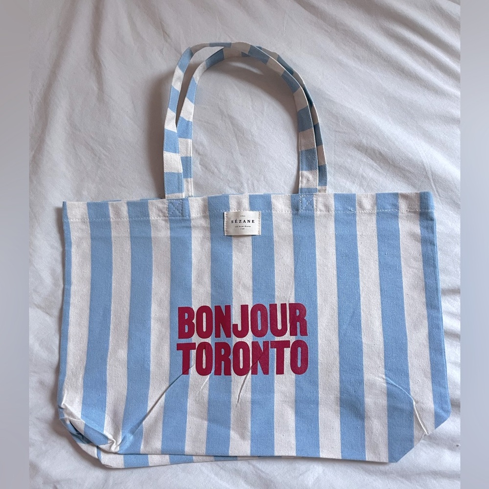 Sézane Bonjour Toronto limited tote bag